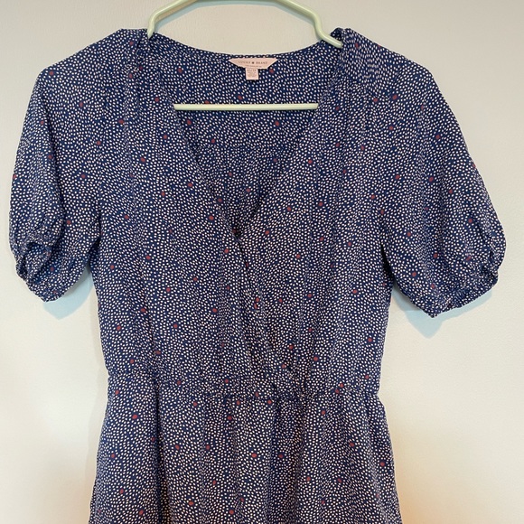 Lucky Brand Mila wrap surplice puff sleeve ruffle mini dress - Picture 4 of 9